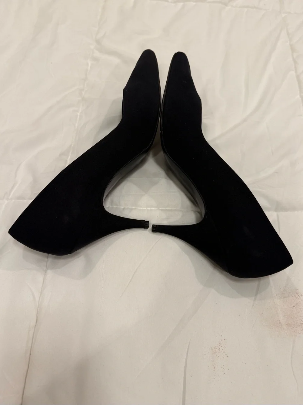 STUART WEITZMAN Classic Black Fabric Pointed Pumps – Size 10